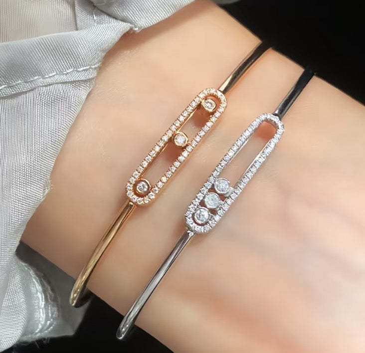 [Elara jewelsry]Move Pavé Diamond Bangle Bracelet M