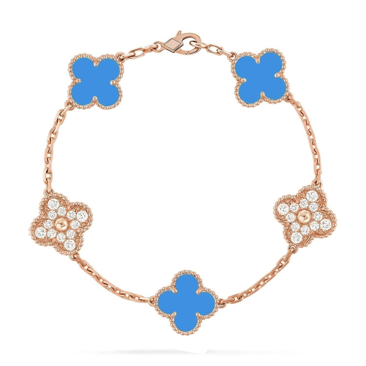 [Elara jewelsry ] CLOVER 5 MOTIF BLUE AGATE BRACELET COLLECTION