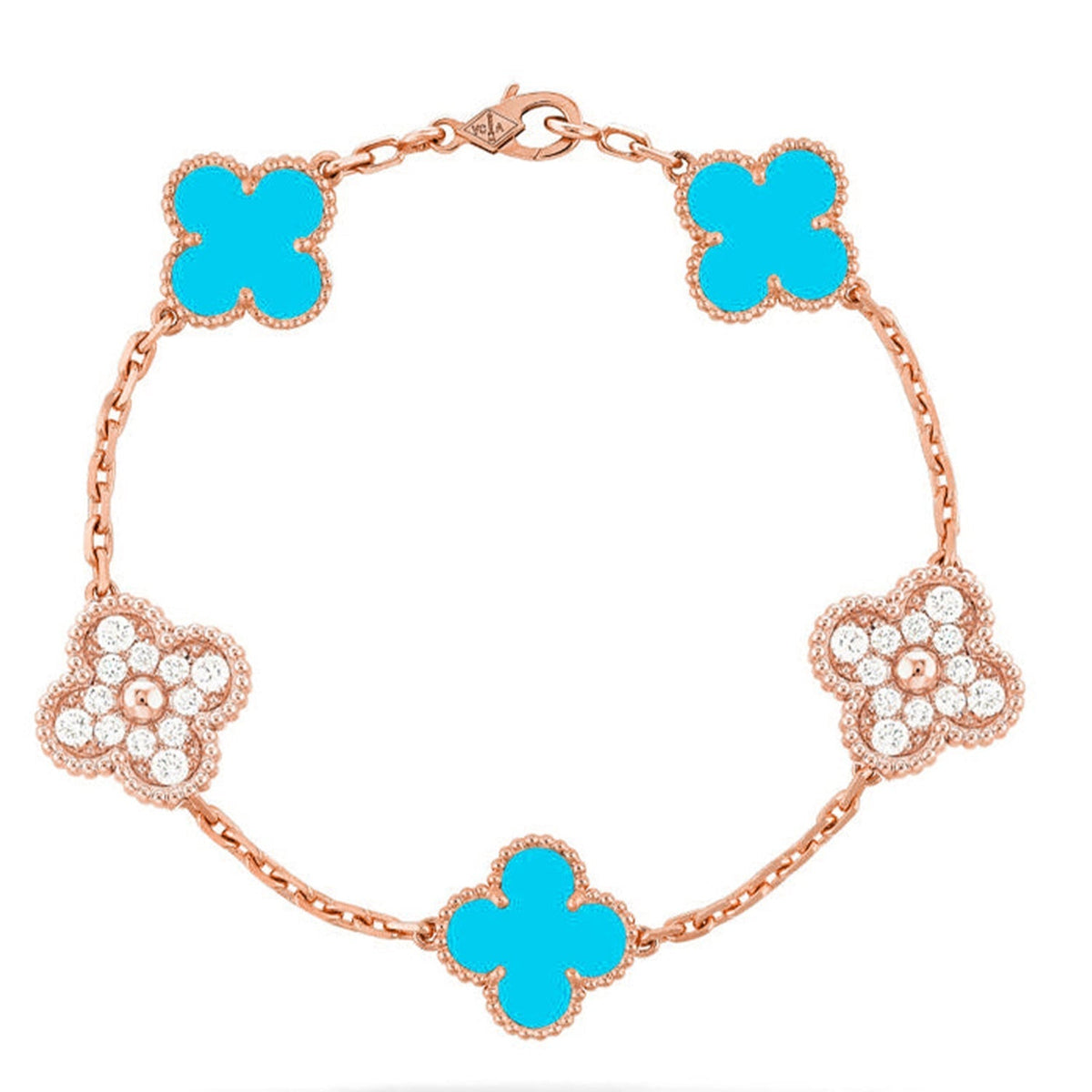 [Elara jewelsry ] CLOVER 5 MOTIF TURQUOISE BRACELET COLLECTION