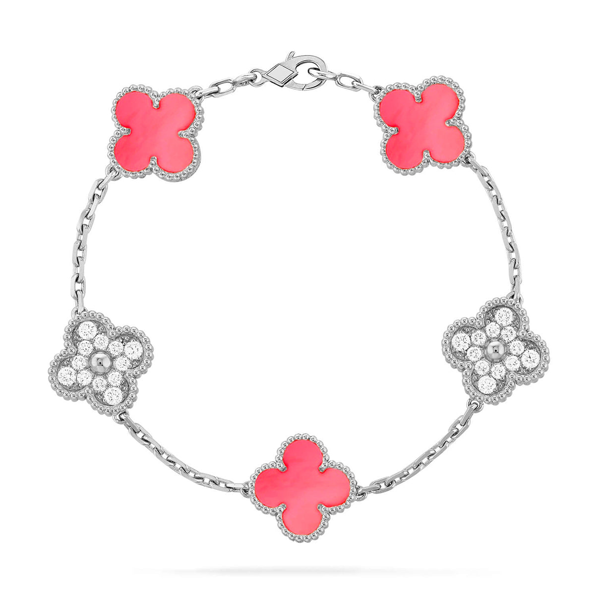 [Elara jewelsry ] CLOVER 5 MOTIFS  PINK MOP BRACELET COLLECTION