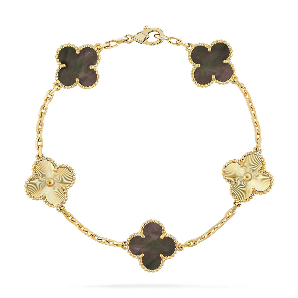 [Elara jewelsry ] CLOVER 5 MOTIF GRAY MOP BRACELET COLLECTION