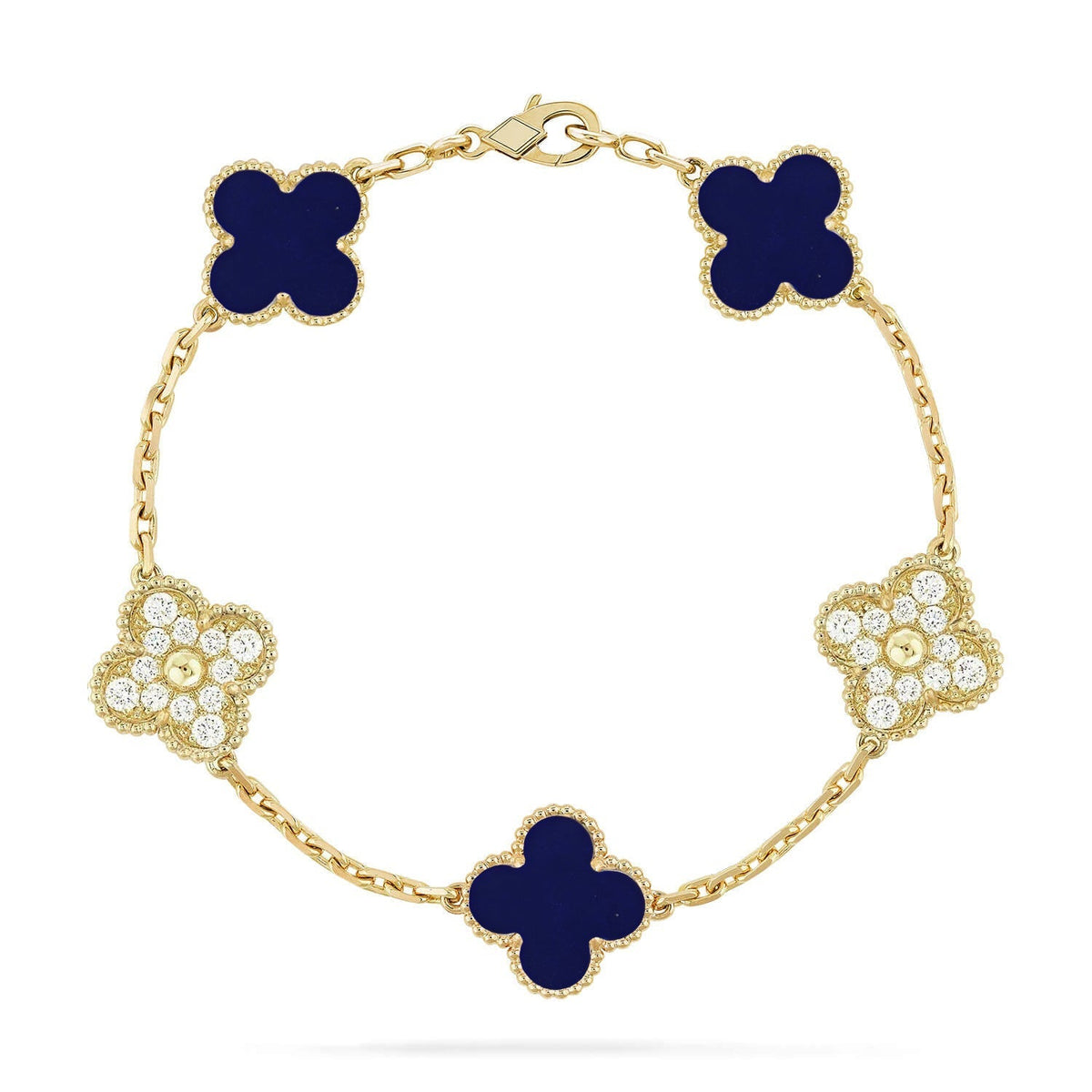 [Elara jewelsry ]CLOVER 5 MOTIF LAPIS LAZULI BRACELET COLLECTION