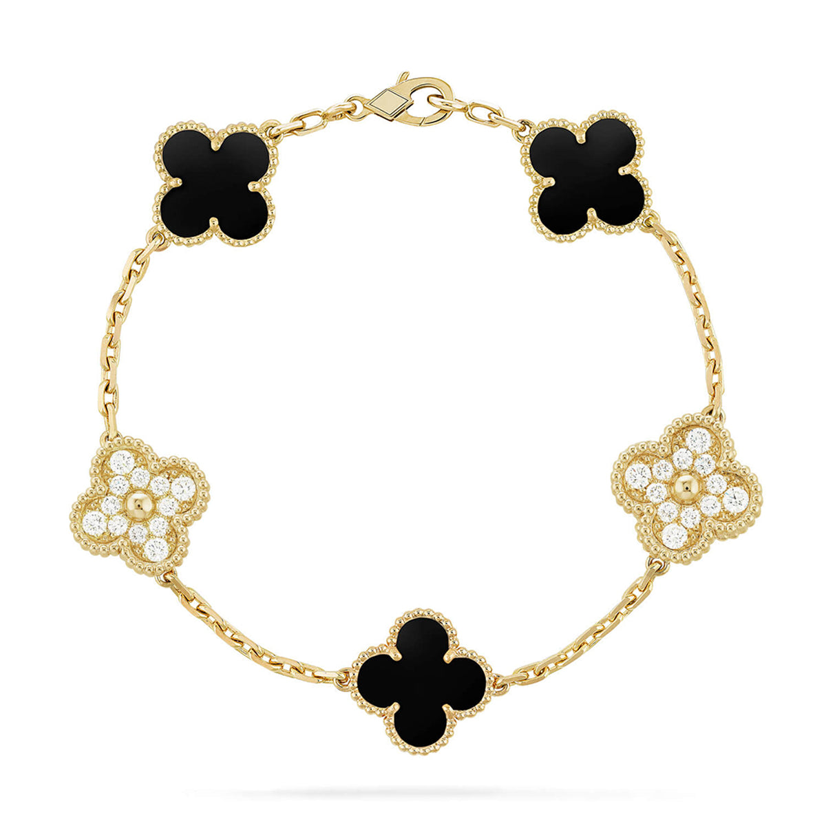 [Elara jewelsry ] CLOVER 5 MOTIF ONYXS BRACELET COLLECTION