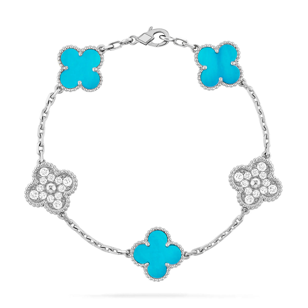 [Elara jewelsry ] CLOVER 5 MOTIF TURQUOISE BRACELET COLLECTION