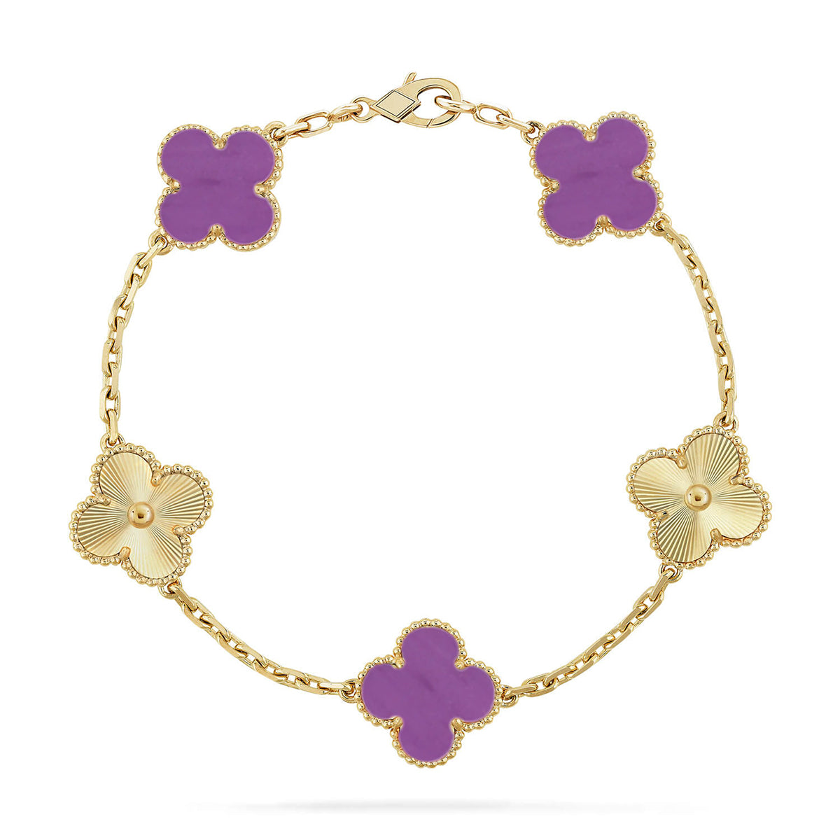 [Elara jewelsry ] CLOVER 5 MOTIF VIOLET BRACELET COLLECTION