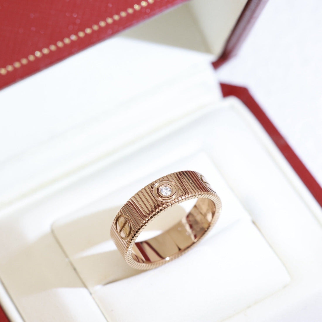 [Elara jewelsry]LOVE 6.5MM UNLIMITED 3 DIAMONDS RING