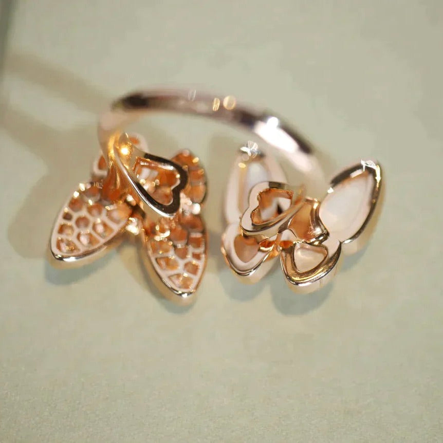 [Elara jewelsry ]TWIN BUTTERFLY DIAMOND MOP RING