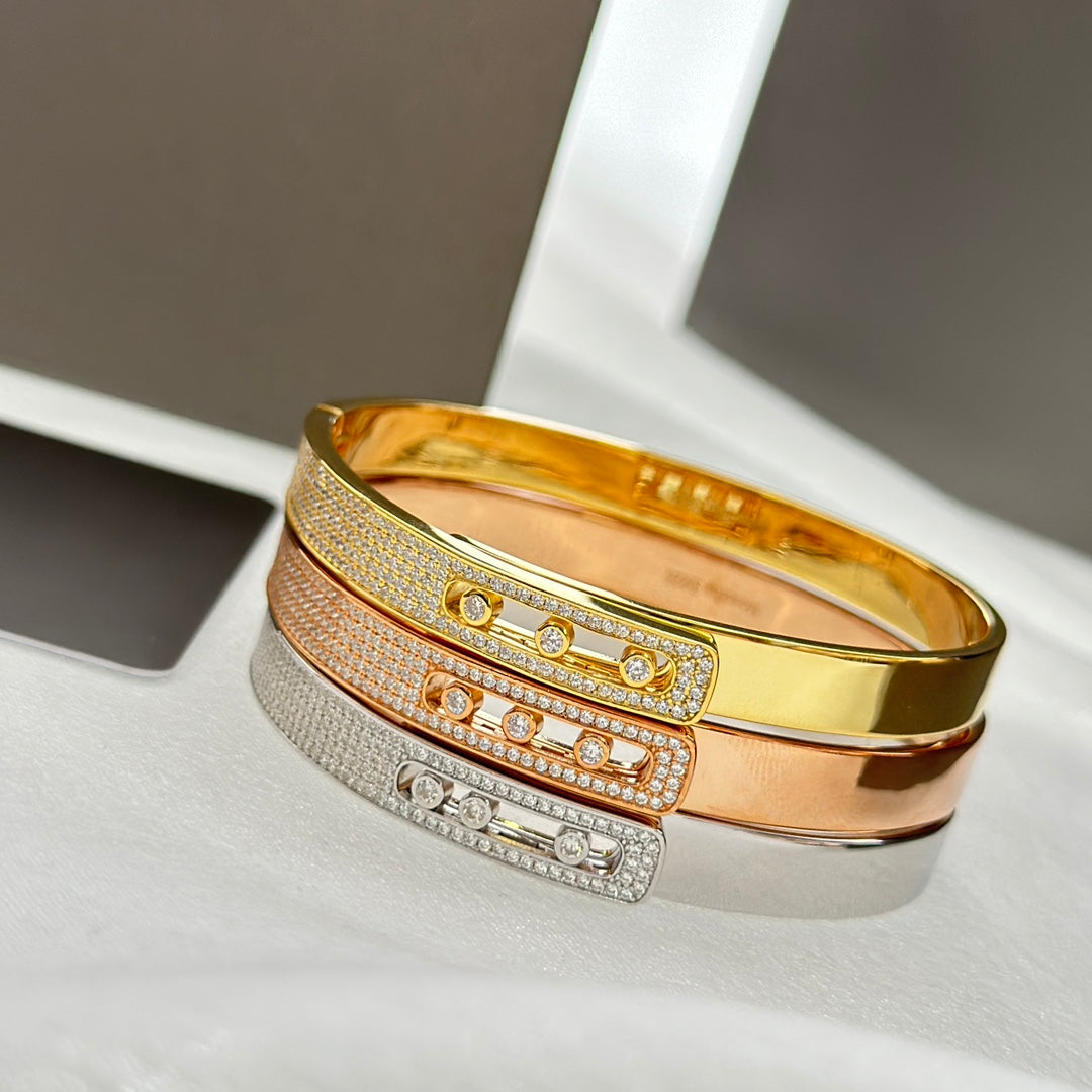 [Elara jewelsry]Move Noa Rose Gold Pavé Diamond Bangle Bracelet