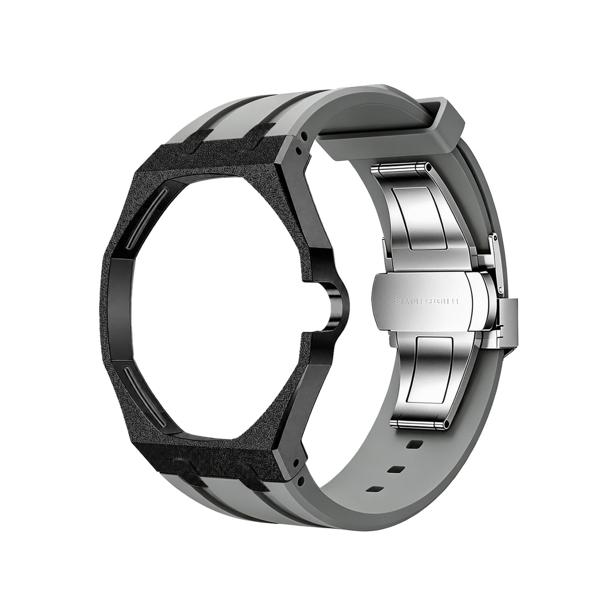 Exclusive Royal Oak Pop model, steel frosted gold case with a silicone strap