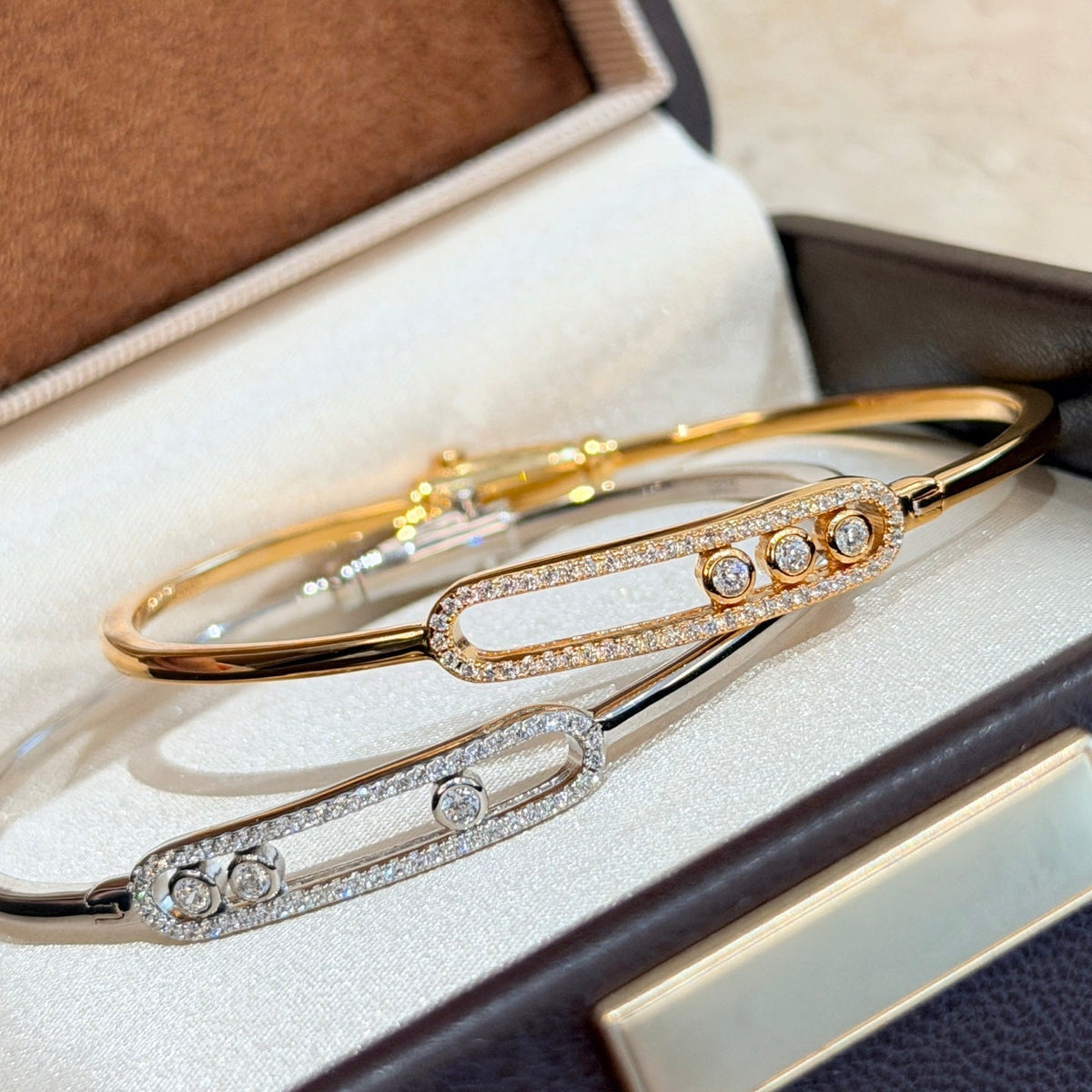 [Elara jewelsry]Move Pavé Diamond Bangle Bracelet M