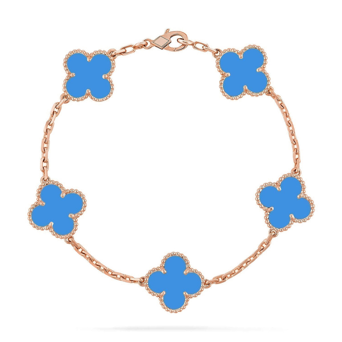 [Elara jewelsry ] CLOVER 5 MOTIF BLUE AGATE BRACELET COLLECTION