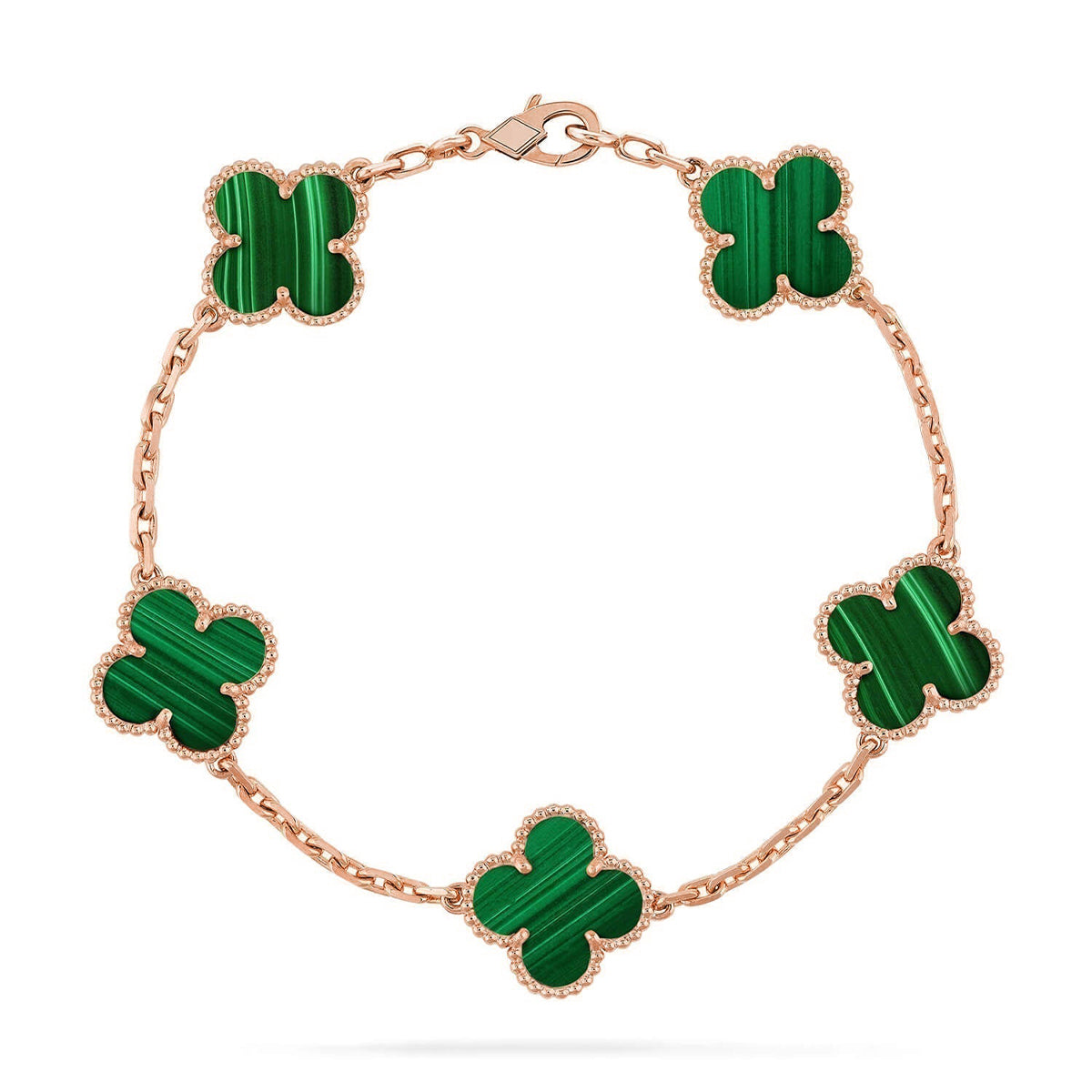 [Elara jewelsry ] CLOVER 5 MOTIF MALACHITE BRACELET COLLECTION