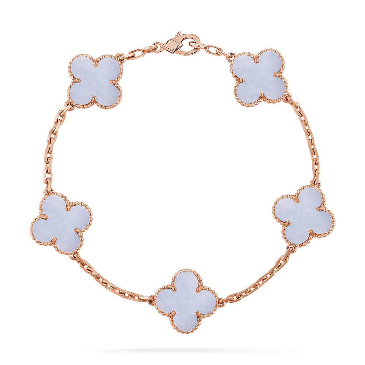 [Elara jewelsry ] CLOVER 5 MOTIF PURPLE CHALCEDONY BRACELET COLLECTION