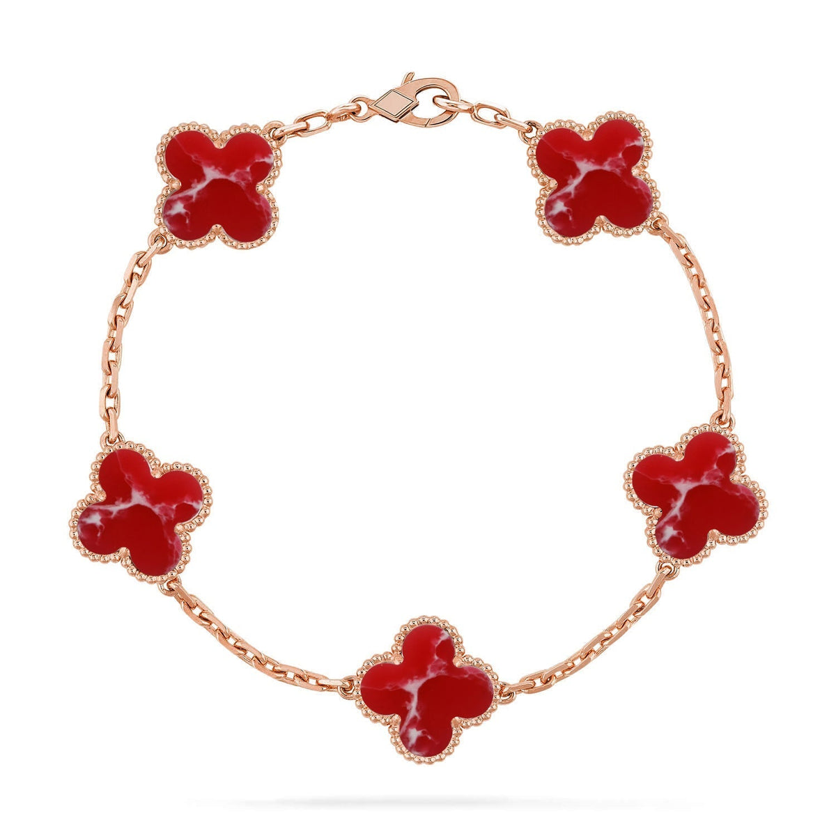 [Elara jewelsry ]CLOVER 5 MOTIF RED PATTERN BRACELET COLLECTION