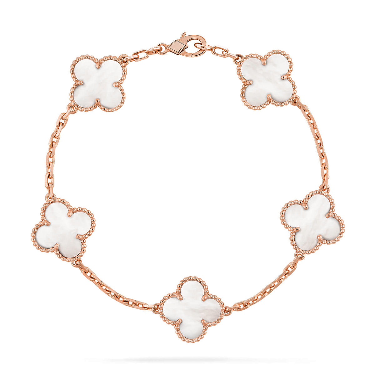 [Elara jewelsry ]CLOVER WHITE PEARL MOP 5 MOTIF BRACELET COLLECTION