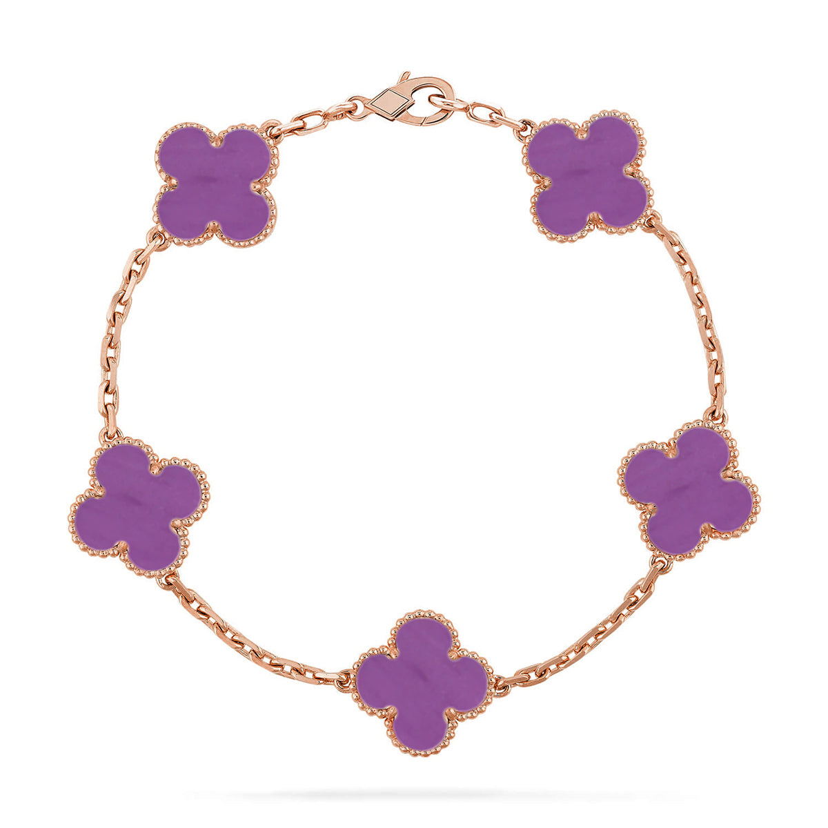 [Elara jewelsry ] CLOVER 5 MOTIF VIOLET BRACELET COLLECTION