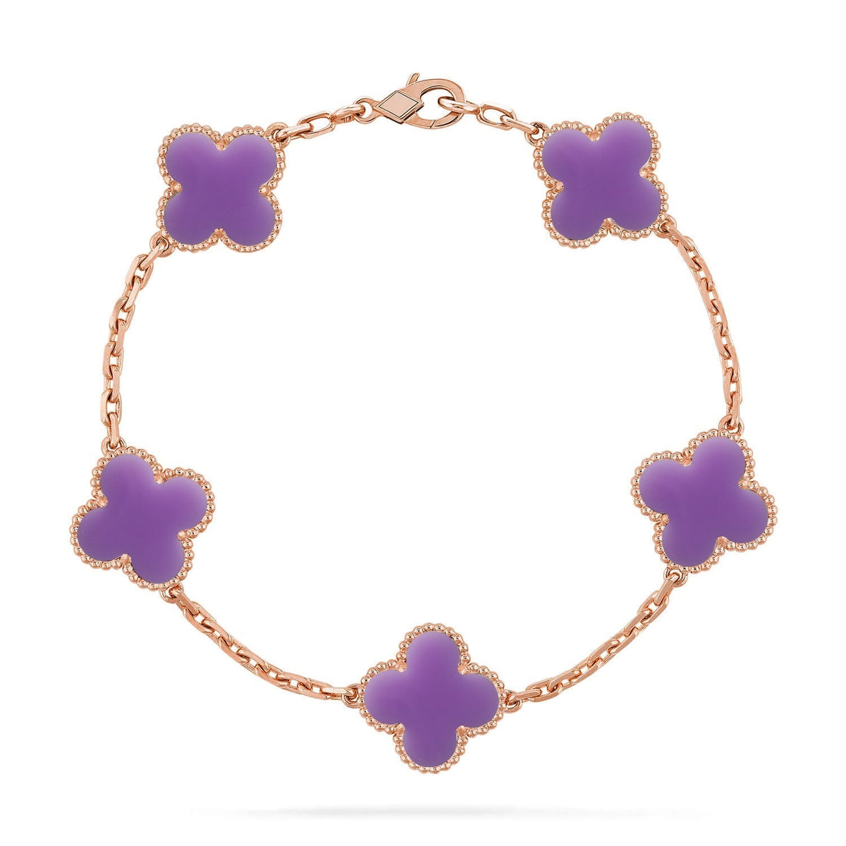 [Elara jewelsry ]CLOVER 5 MOTIF LIGHT PURPLE BRACELET COLLECTION