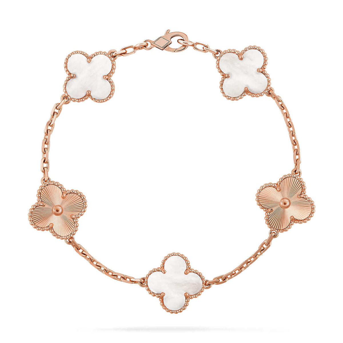 [Elara jewelsry ]CLOVER WHITE PEARL MOP 5 MOTIF BRACELET COLLECTION