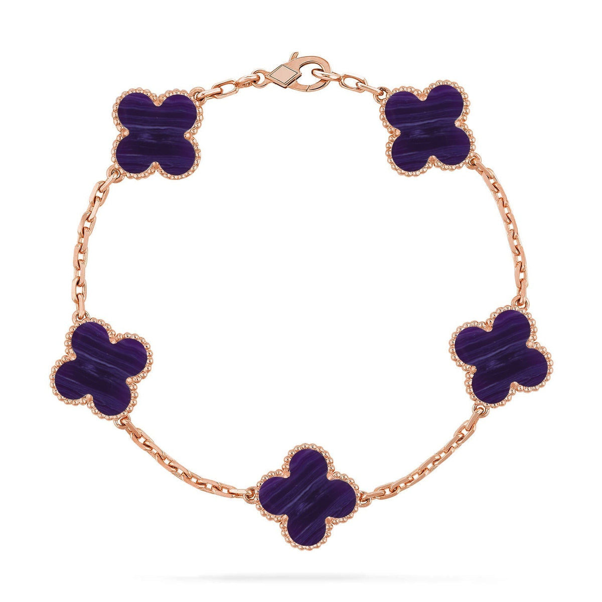 [Elara jewelsry ]CLOVER 5 MOTIF PURPLE STRIPES BRACELET COLLECTION
