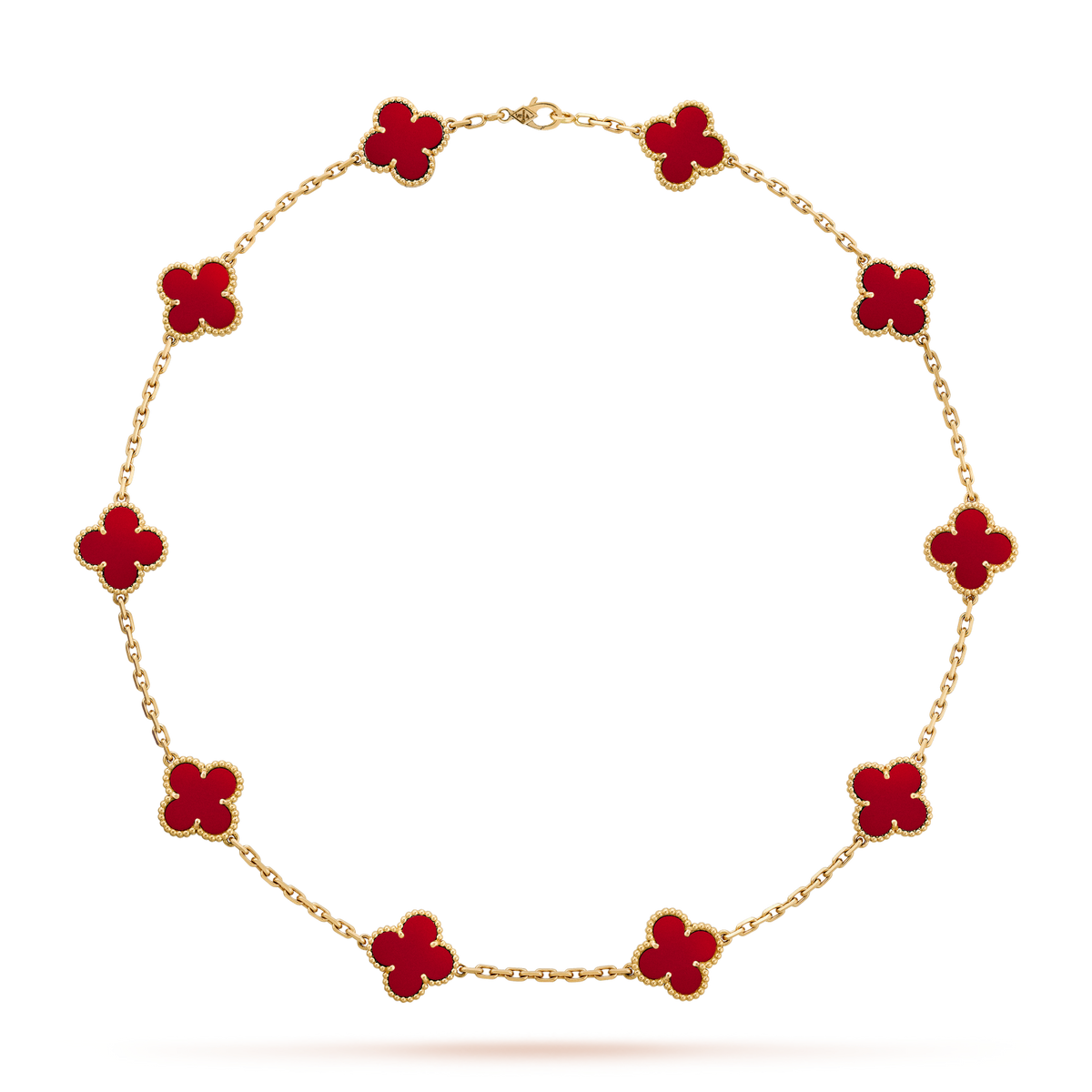 [Elara jewelsry ]CLOVER 10 MOTIFS CARNELIAN NECKLACE