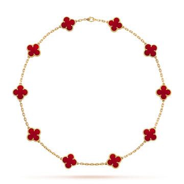 [Elara jewelsry ]CLOVER 10 MOTIFS CARNELIAN NECKLACE