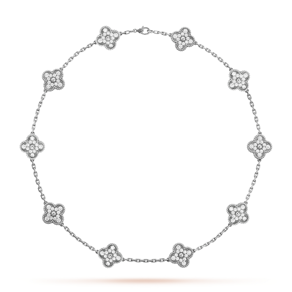 [Elara jewelsry ]CLOVER 10 MOTIFS DIAMOND NECKLACE