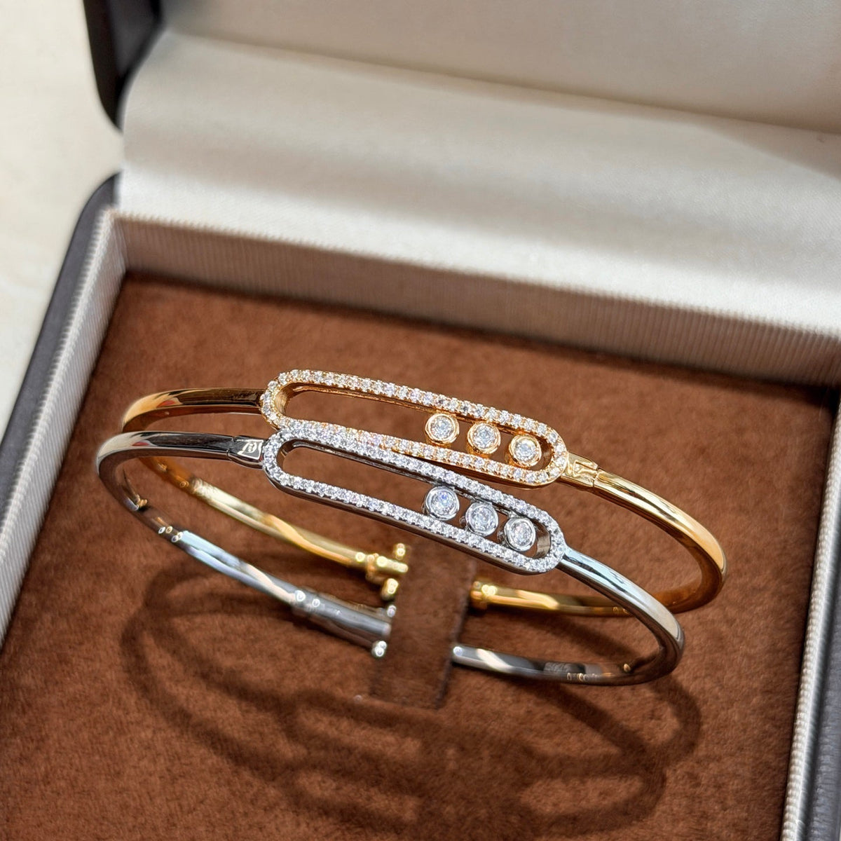 [Elara jewelsry]Move Pavé Diamond Bangle Bracelet M