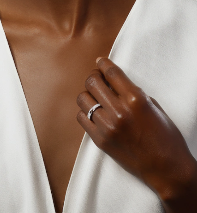 [Elara jewelsry ]ALLIANCE LIENS VIDENCE PAVED DIAMOND 4MM RING