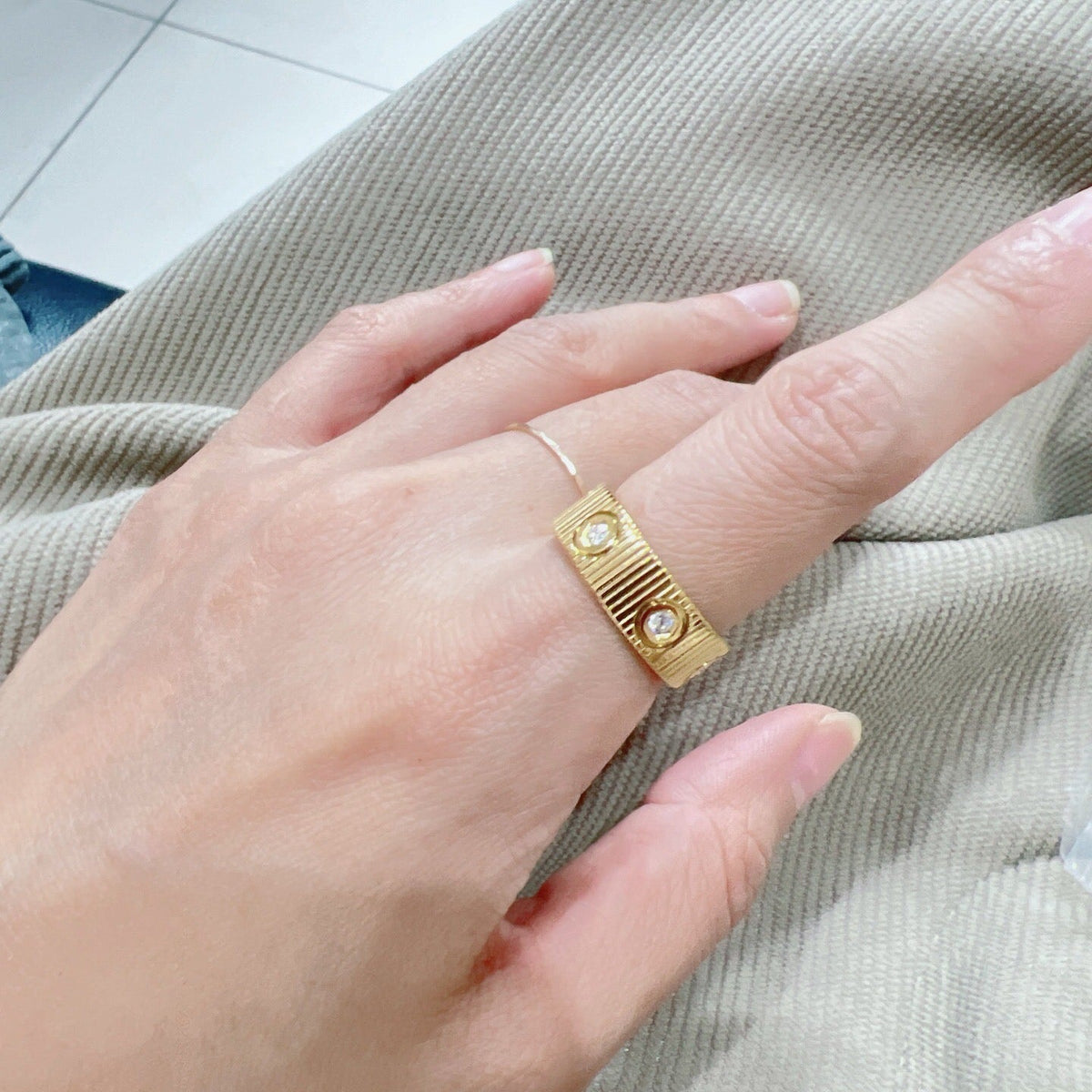 [Elara jewelsry]LOVE 6.5MM UNLIMITED 6 DIAMONDS RING