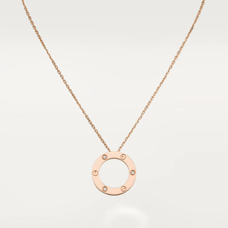 [Elara jewelsry ]LOVE NECKLACE 16MM 3 DIAMONDS