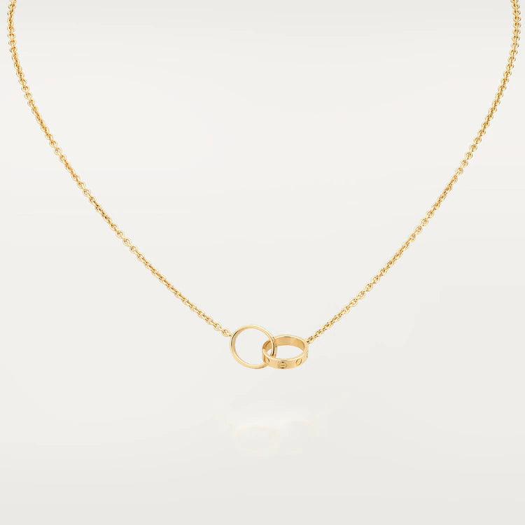 [Elara jewelsry ]LOVE NECKLACE DOUBLE RING GOLD