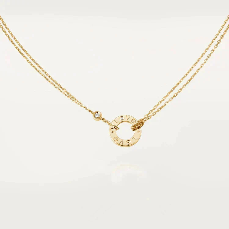 [Elara jewelsry ]LOVE NECKLACE 16MM 2 DIAMONDS