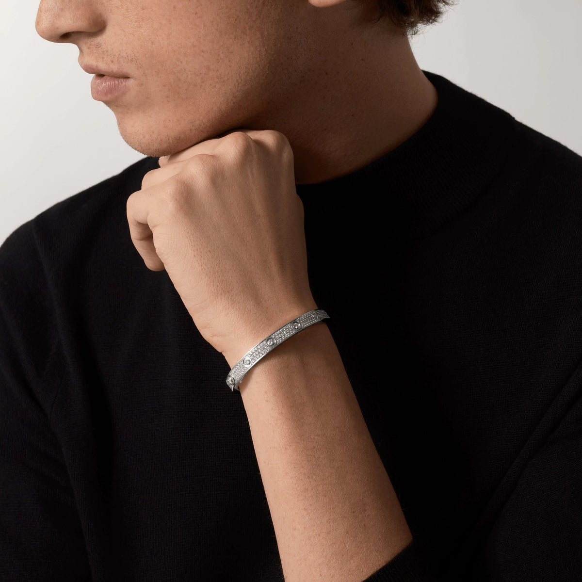 [Elara jewelsry ]LOVE BRACELET 6.1MM DIAMOND-PAVED 10 BIG DIAMONDS