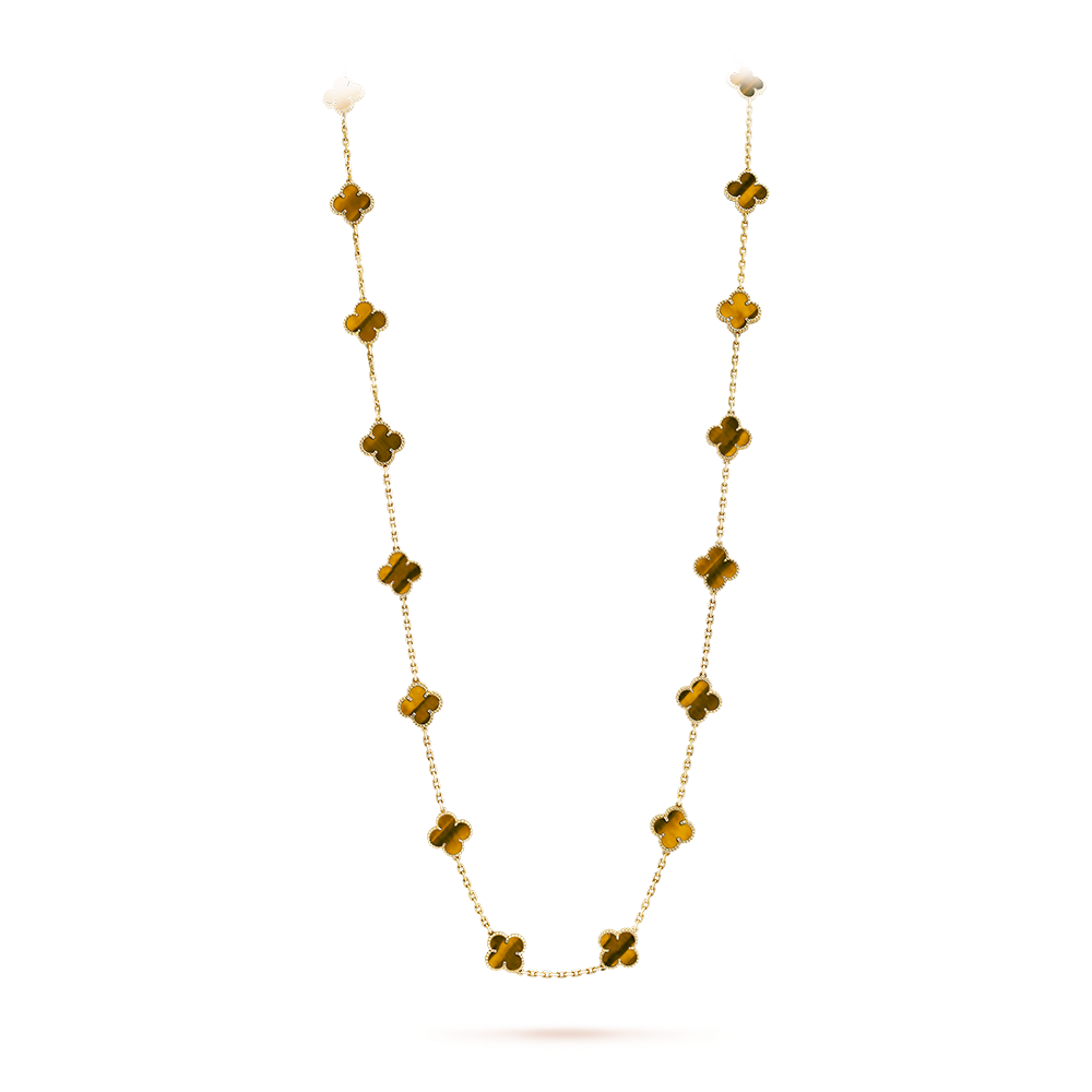 [Elara jewelsry ]CLOVER 20 MOTIFS TIGER EYE ROSE GOLD