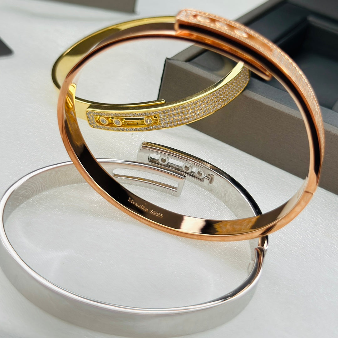 [Elara jewelsry]Move Noa Rose Gold Pavé Diamond Bangle Bracelet