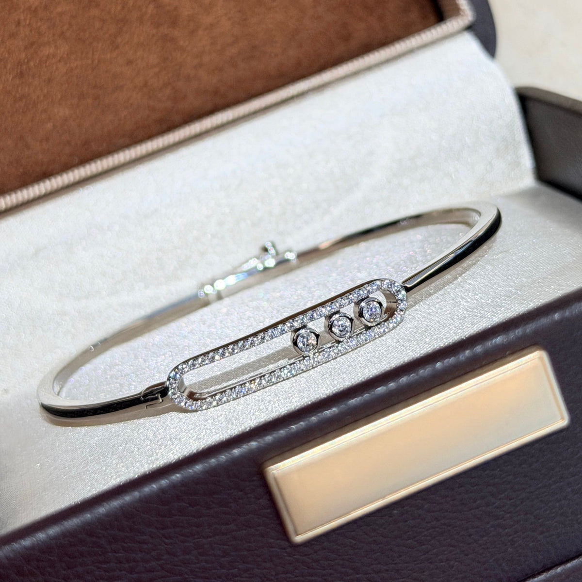 [Elara jewelsry]Move Pavé Diamond Bangle Bracelet M