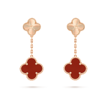 [Elara jewelsry ]CLOVER 2 MOTIF  LASER CARNELIAN EARRINGS