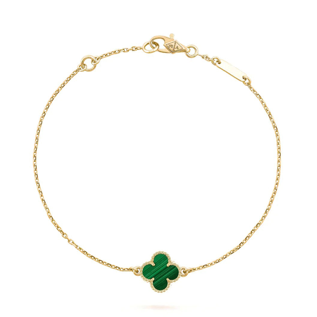 [Elara jewelsry ]CLOVER BRACELET MALACHITE 1 MOTIF