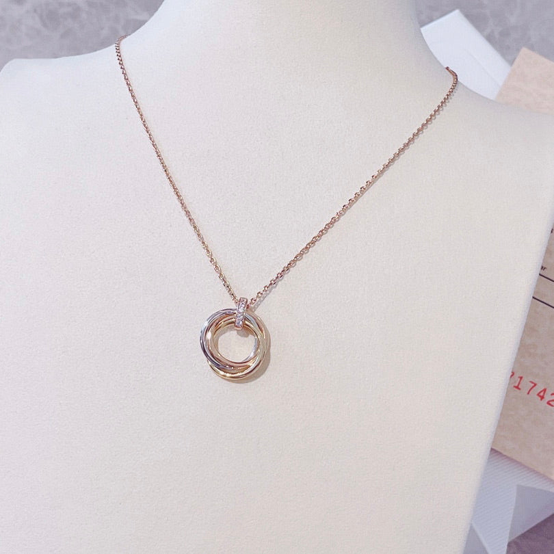[Elara jewelsry ]TRINITY NECKLACE GOLD  DIAMONDS