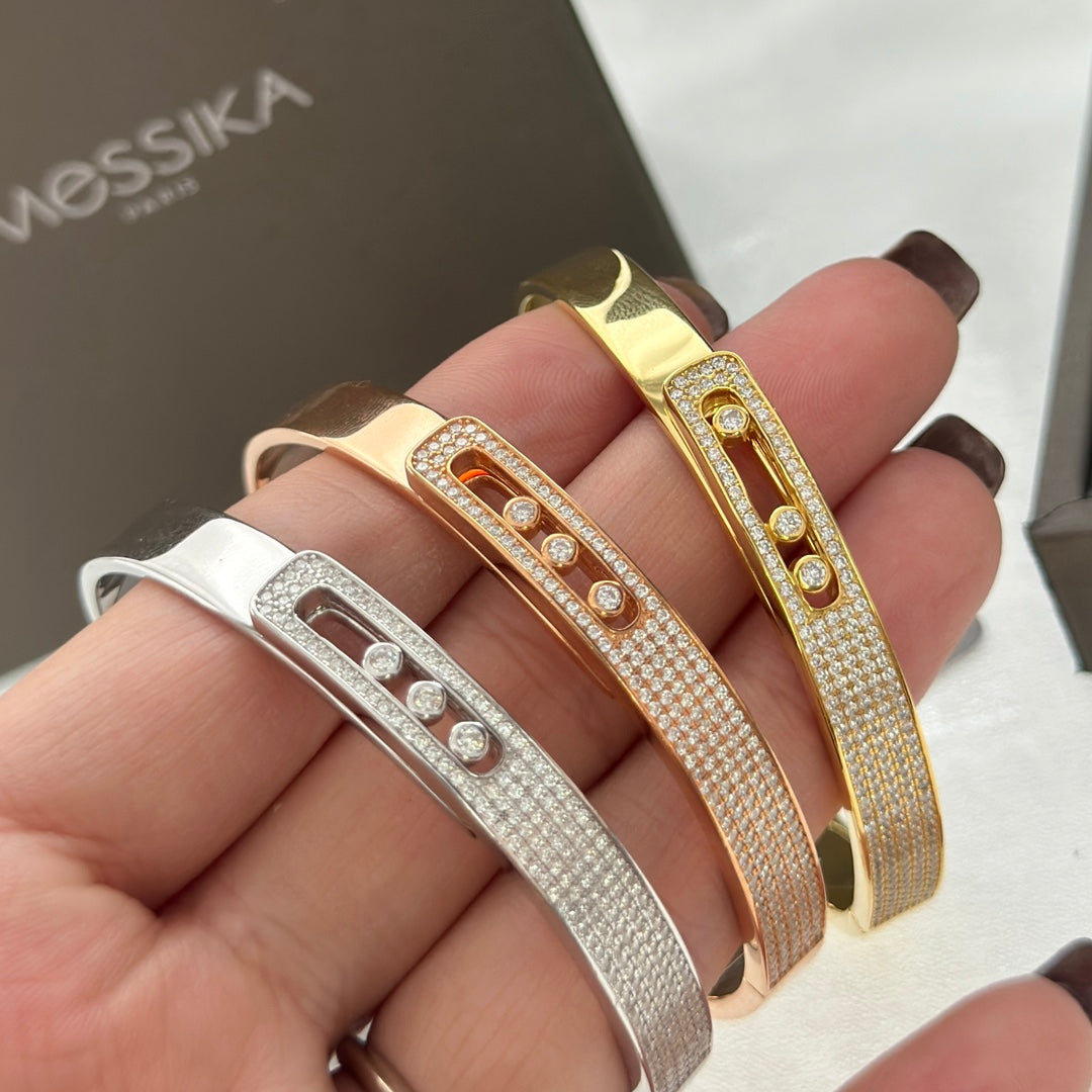 [Elara jewelsry]Move Noa Rose Gold Pavé Diamond Bangle Bracelet