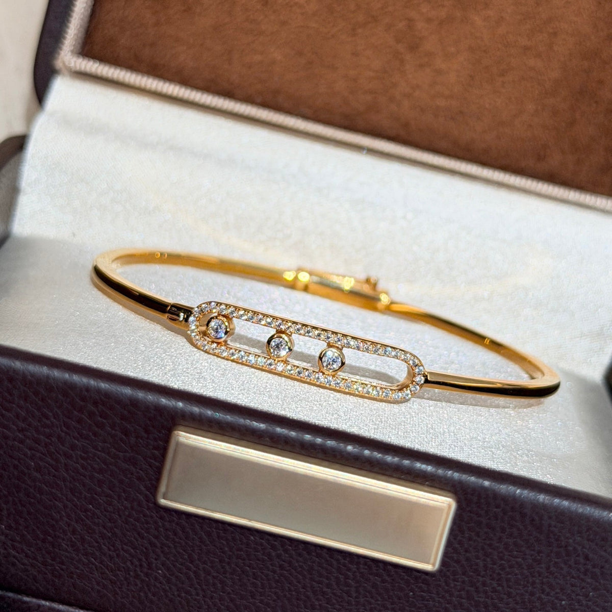 [Elara jewelsry]Move Pavé Diamond Bangle Bracelet M