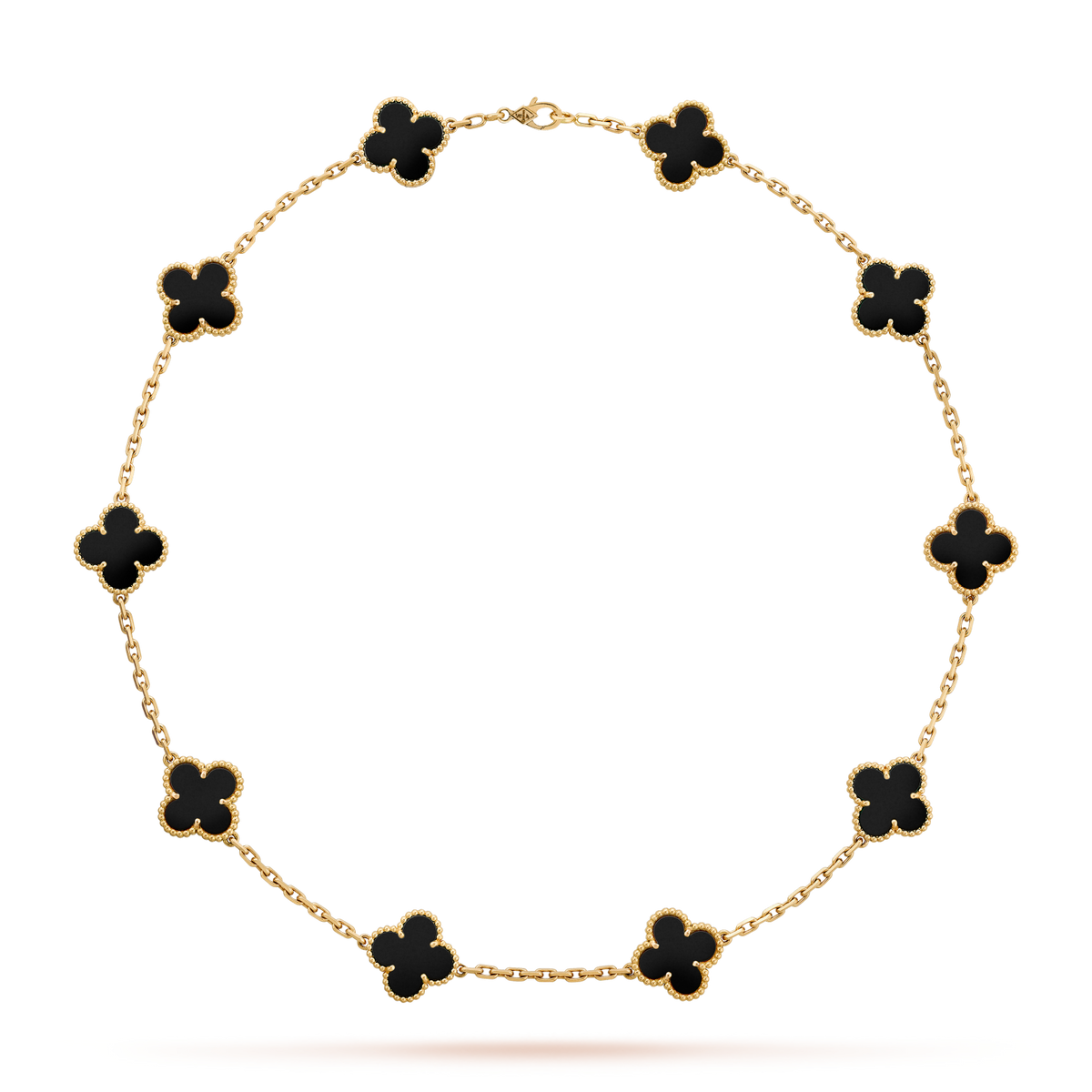 [Elara jewelsry ]CLOVER 10 MOTIFS ONYX NECKLACE