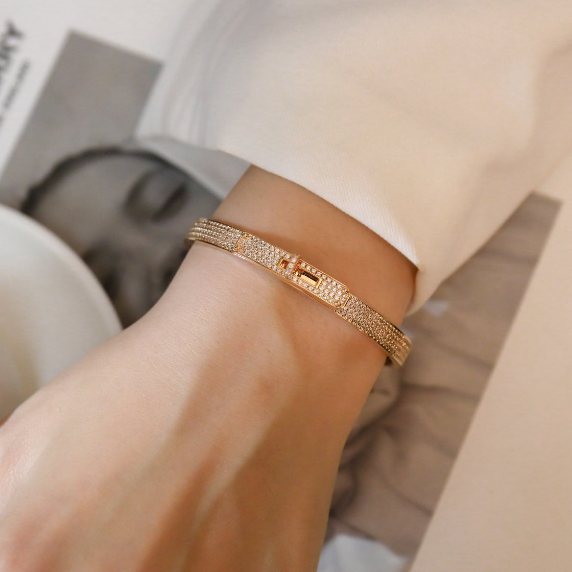 [Elara jewelsry ]KELLY BRACELET DIAMOND PAVED