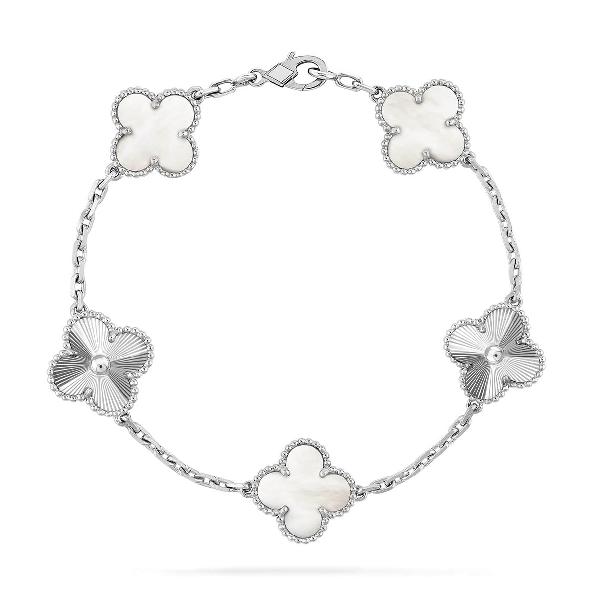 [Elara jewelsry ]CLOVER WHITE PEARL MOP 5 MOTIF BRACELET COLLECTION