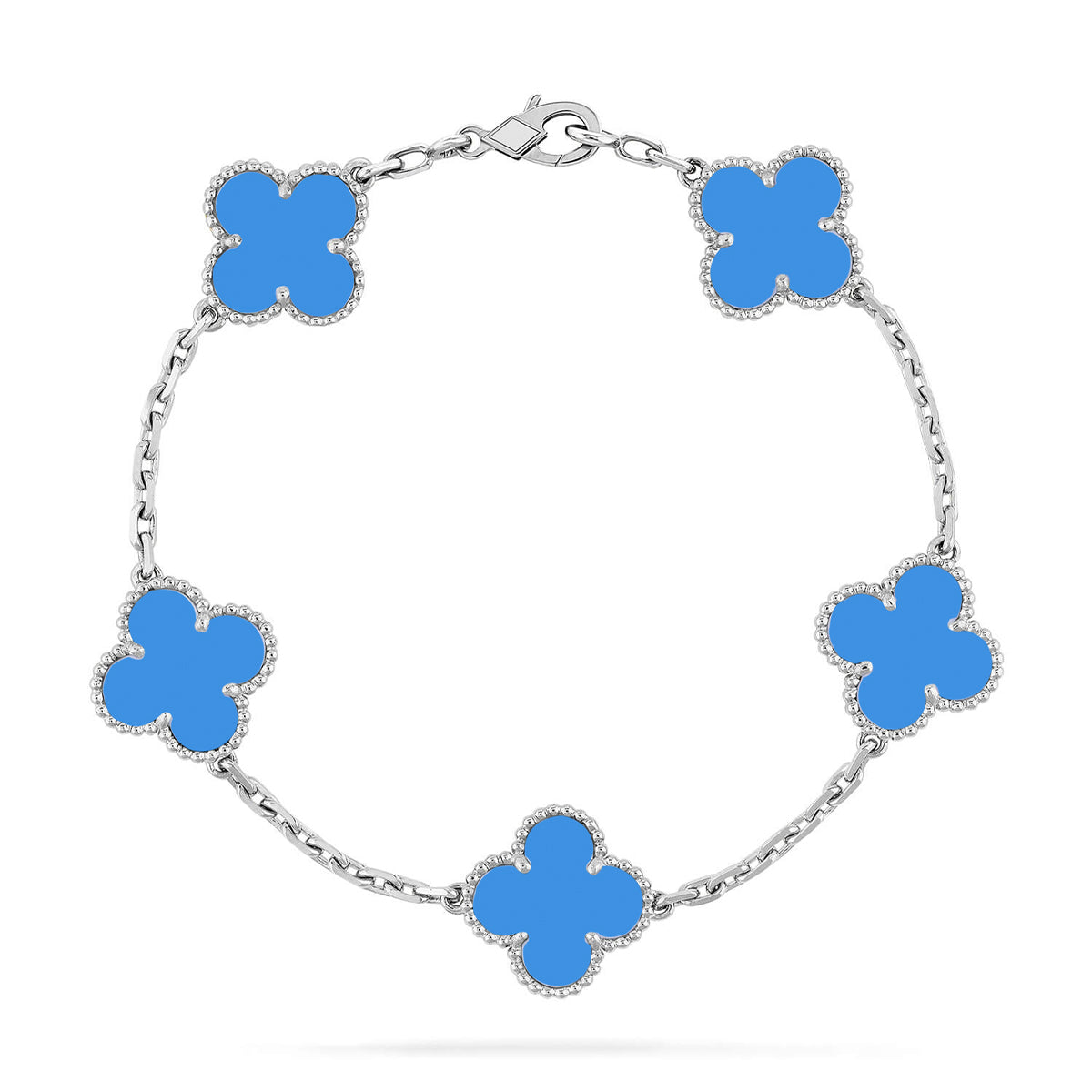 [Elara jewelsry ] CLOVER 5 MOTIF BLUE AGATE BRACELET COLLECTION