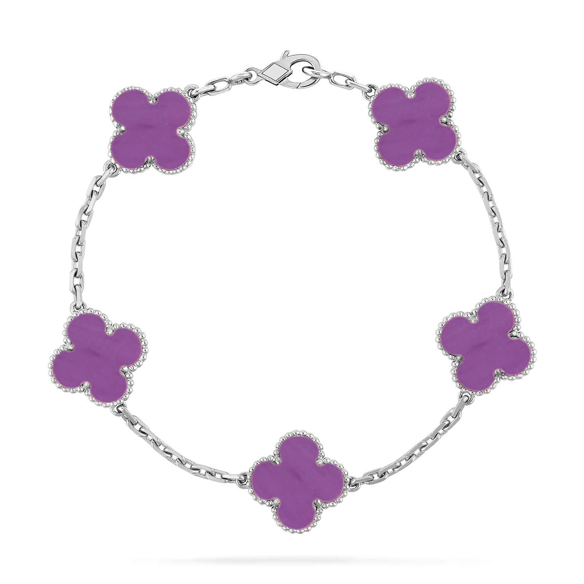 [Elara jewelsry ] CLOVER 5 MOTIF VIOLET BRACELET COLLECTION