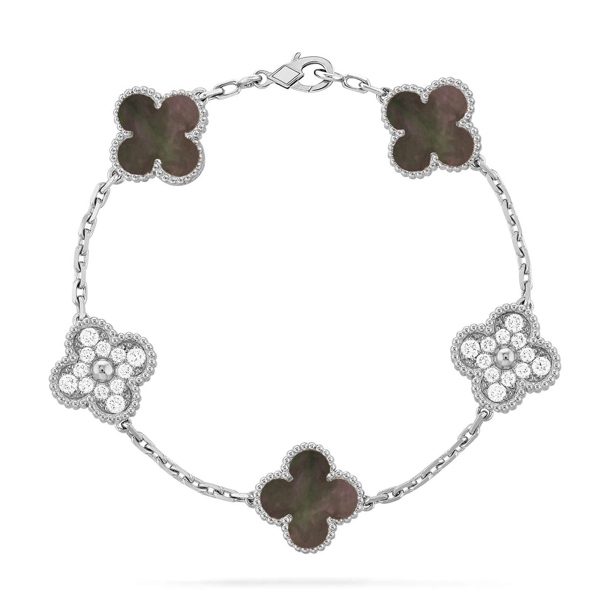 [Elara jewelsry ] CLOVER 5 MOTIF GRAY MOP BRACELET COLLECTION