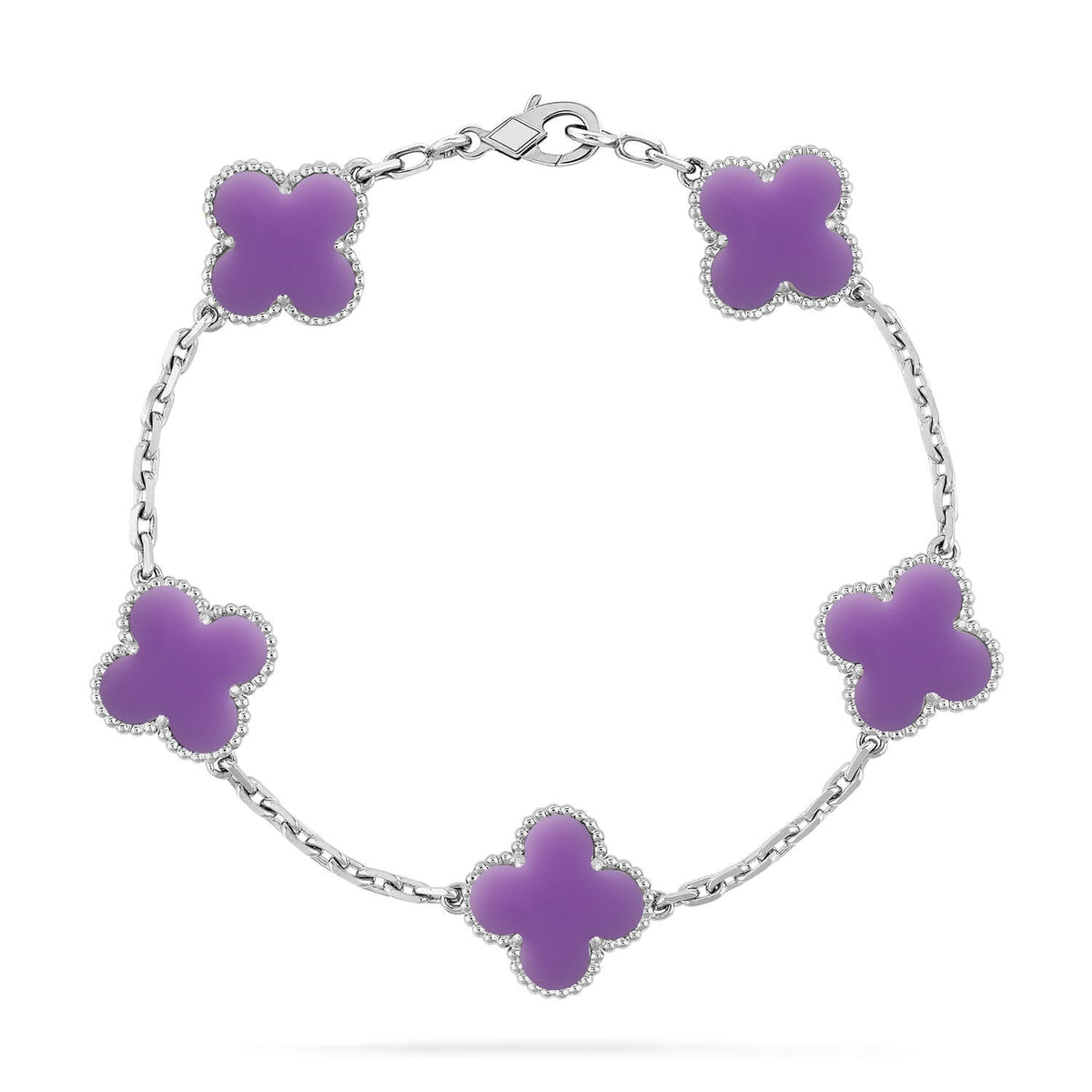 [Elara jewelsry ]CLOVER 5 MOTIF LIGHT PURPLE BRACELET COLLECTION
