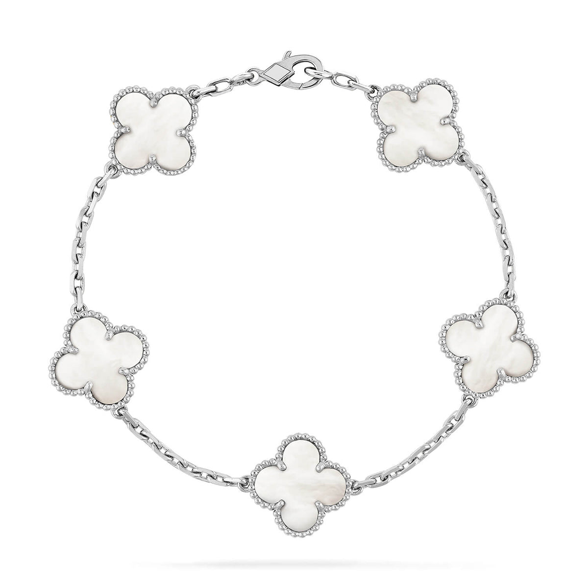 [Elara jewelsry ]CLOVER WHITE PEARL MOP 5 MOTIF BRACELET COLLECTION