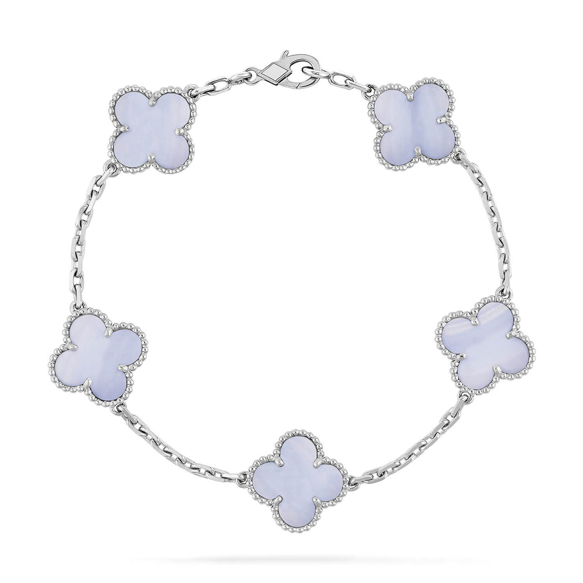 [Elara jewelsry ] CLOVER 5 MOTIF PURPLE CHALCEDONY BRACELET COLLECTION